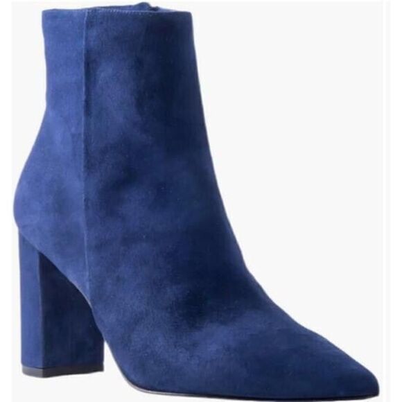 L’Agence Suede Pointed Toe Heeled Ankle Bootie Galena Midnight 7.5 Retai…‎ - Picture 1 of 8